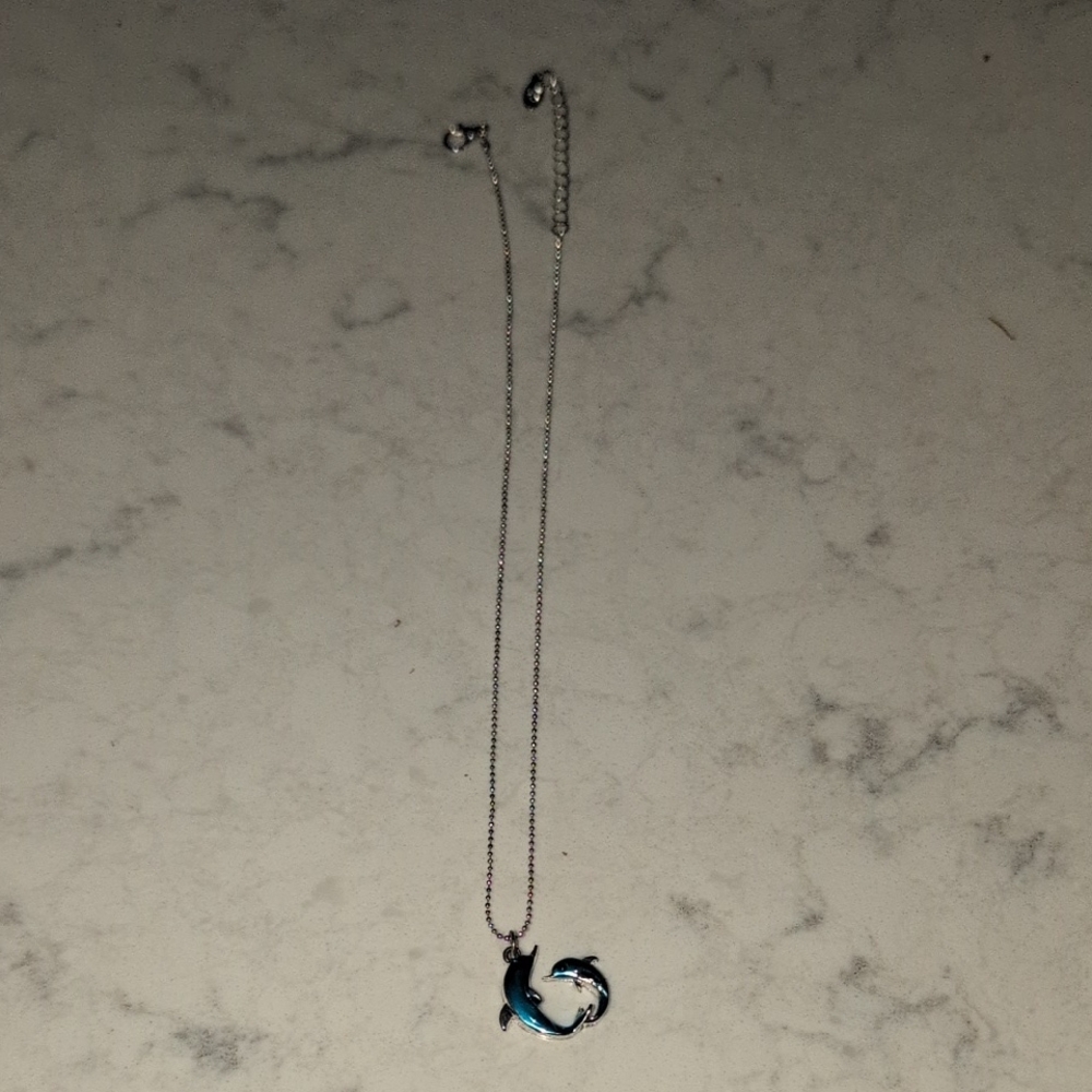 Silver Dolphin Pendant Necklace